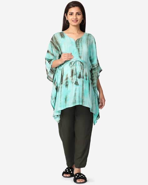 Buy Aqua/Grey Night Lounge Wear for Women by THE MOM STORE