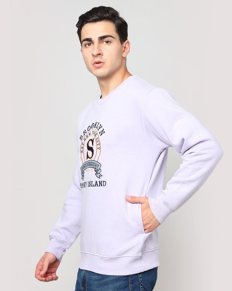 Embroidered Regular Fit Crew Neck Sweatshirt