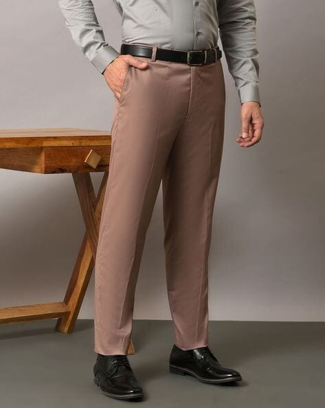 Oxemberg Light Grey Color Formal Pants For Men