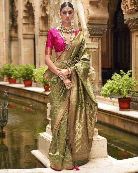 Green Banarasi Silk Saree 268347