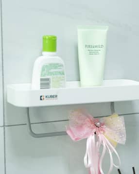 kuber industries Plastic Bathroom Shelf with Towel Bar-picture-39