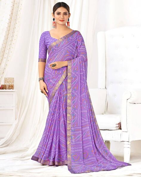 Buy Handsome Lavender Color Handwork And Printed Flower Pure Organza Silk  Saree With Contrast Blouse From- Organza mall