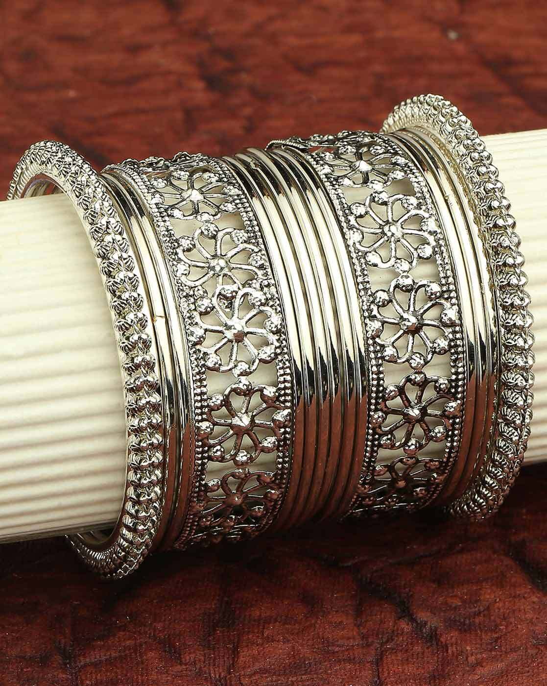 Rajasthani Silver Bracelet - SMALL - Indian Silver Bangle Bracelet - R –  Cosmic Norbu
