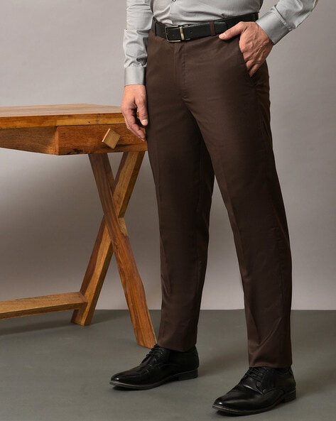 Caramel Brown Pants for Men, Casual Slim Fit, Tapered with chain – PN716