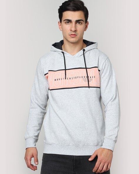 Typographic Print Regular Fit Hoodie