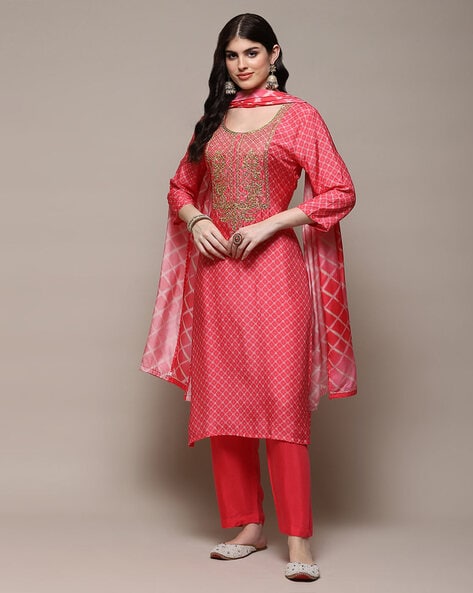 BIBA Silk Blend Embroidered Salwar Suit Material Price in India - Buy BIBA  Silk Blend Embroidered Salwar Suit Material online at Flipkart.com