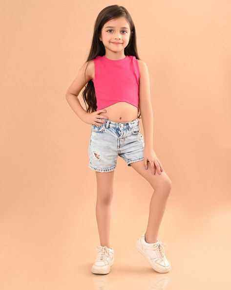 Buy Girls' Crop Tops Pink Online