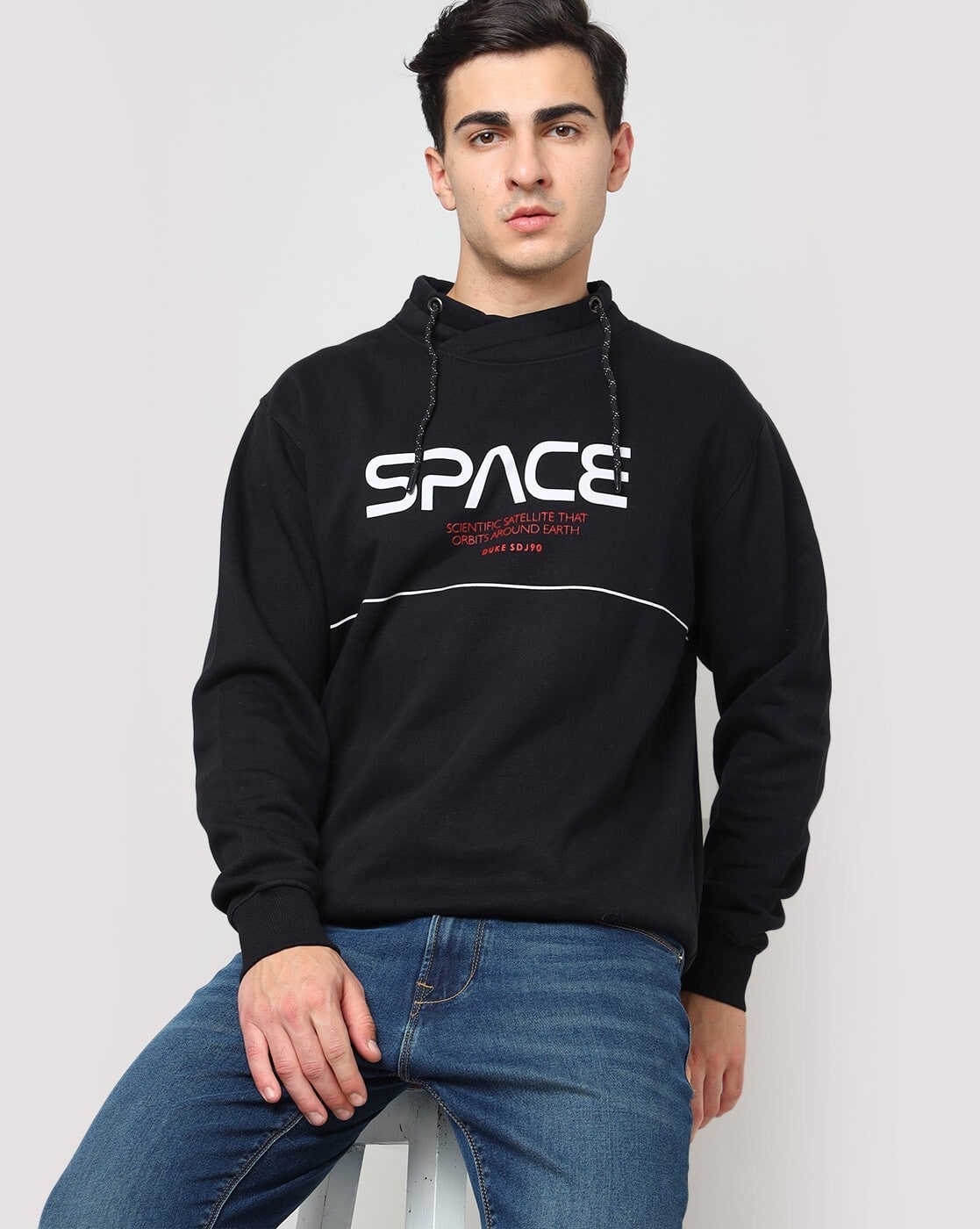 Buy Black Sweatshirt Hoodies for Men by DUKE Online