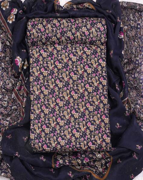 Floral Print Unstitched Dress Material Price in India