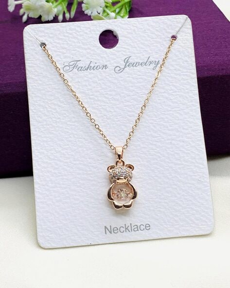 10K Yellow Gold Cut Out Teddy Bear Charm Necklace Pendant Baby:  31940871422021
