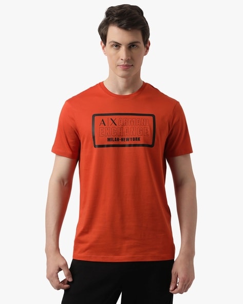 Armani exchange hot sale orange shirt