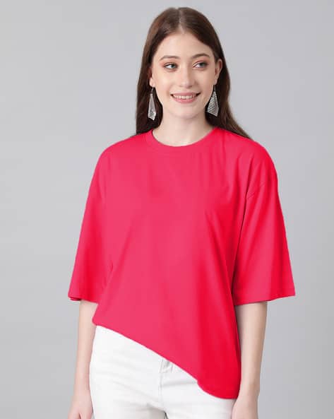 KOTTY Round-Neck T-Shirt with Drop-Shoulder Sleeves