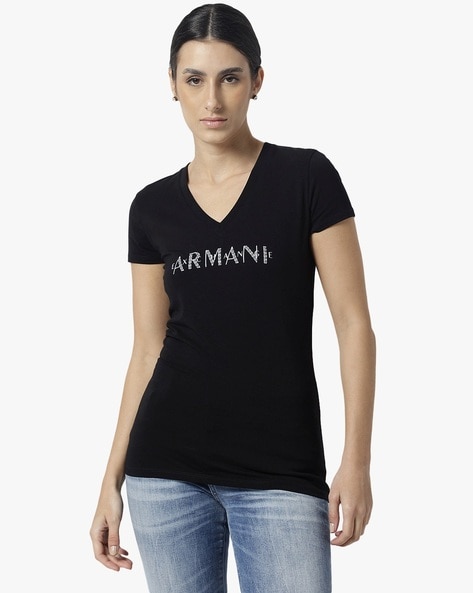 Armani exchange v hot sale neck t shirt