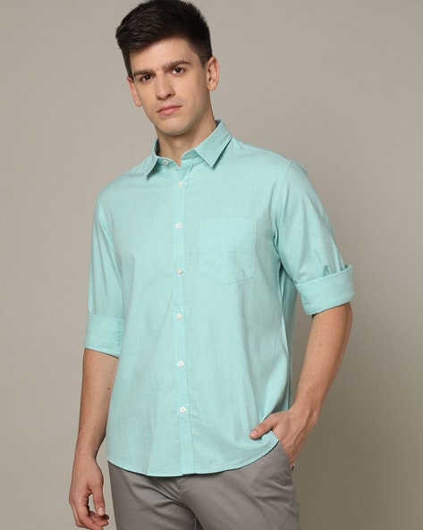 Indian Terrain Cotton Slim Fit Shirt