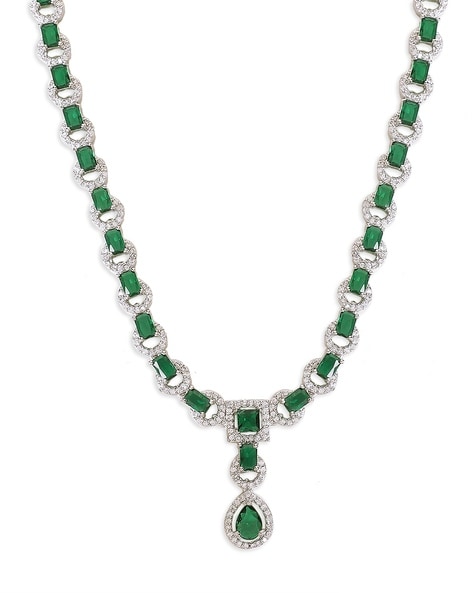 EMERALD & DIAMOND PEAR DROP NECKLACE – SHAY JEWELRY