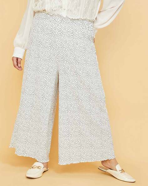 Polka-Dot Palazzos with Elasticated Waist Price in India