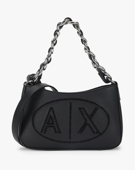 Buy Emporio Armani Women Black Small Satchel Bag With Webbing Strap for  Women Online | The Collective