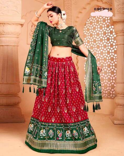 Buy Cherry Red Designer Lehenga choli with Bridal Net Dupatta Indian Ethnic  Women dress 7726 at Amazon.in