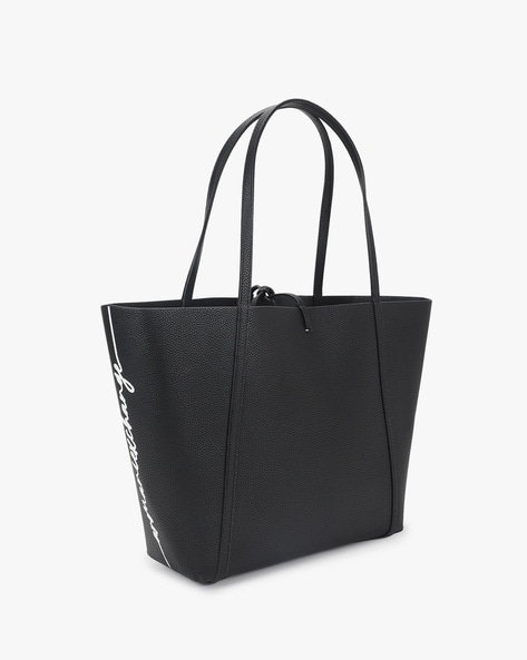 Armani black tote best sale bag