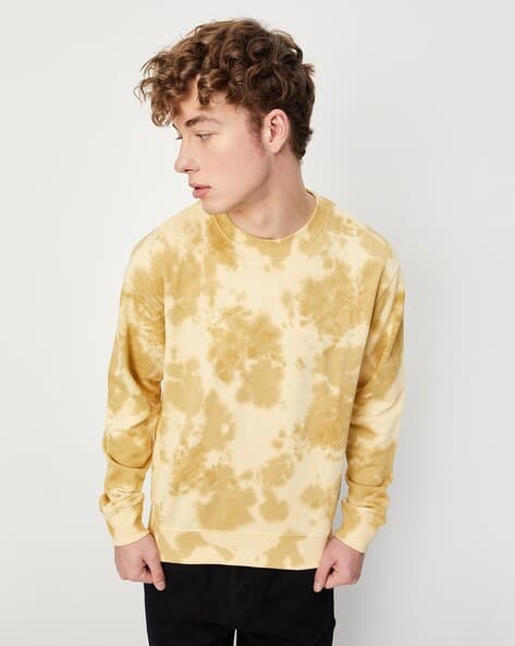Men Tie Dye Crew-Neck Sweatshirt