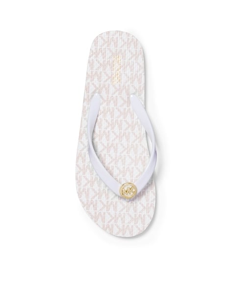 michael kors white flip flops