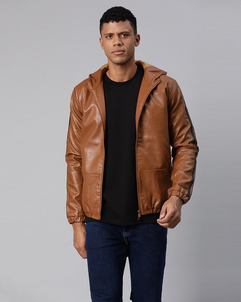 Ajio leather jackets clearance mens