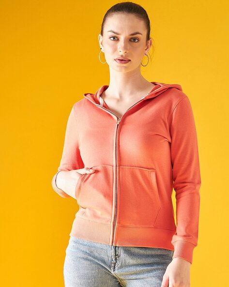 Peach zip hotsell up hoodie