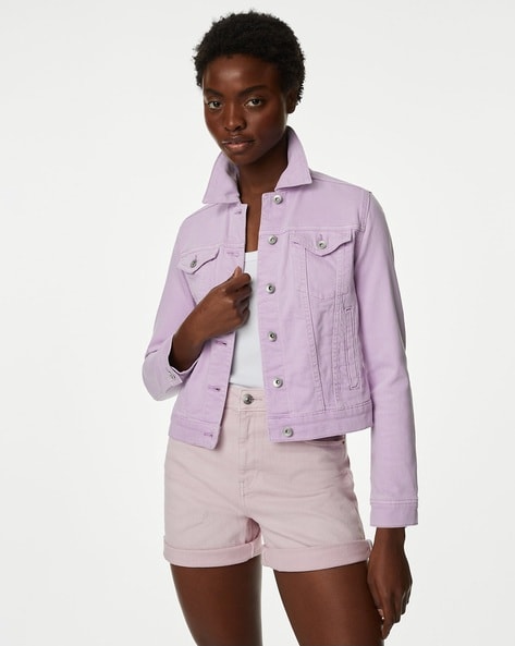 Light purple hot sale jean jacket