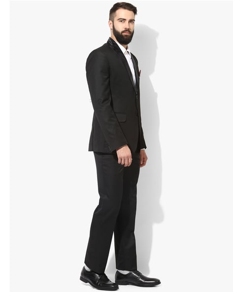 Gray Slim Fit 2 Piece Peak Lapel Pinstripe Suit for Men | BespokeDaily
