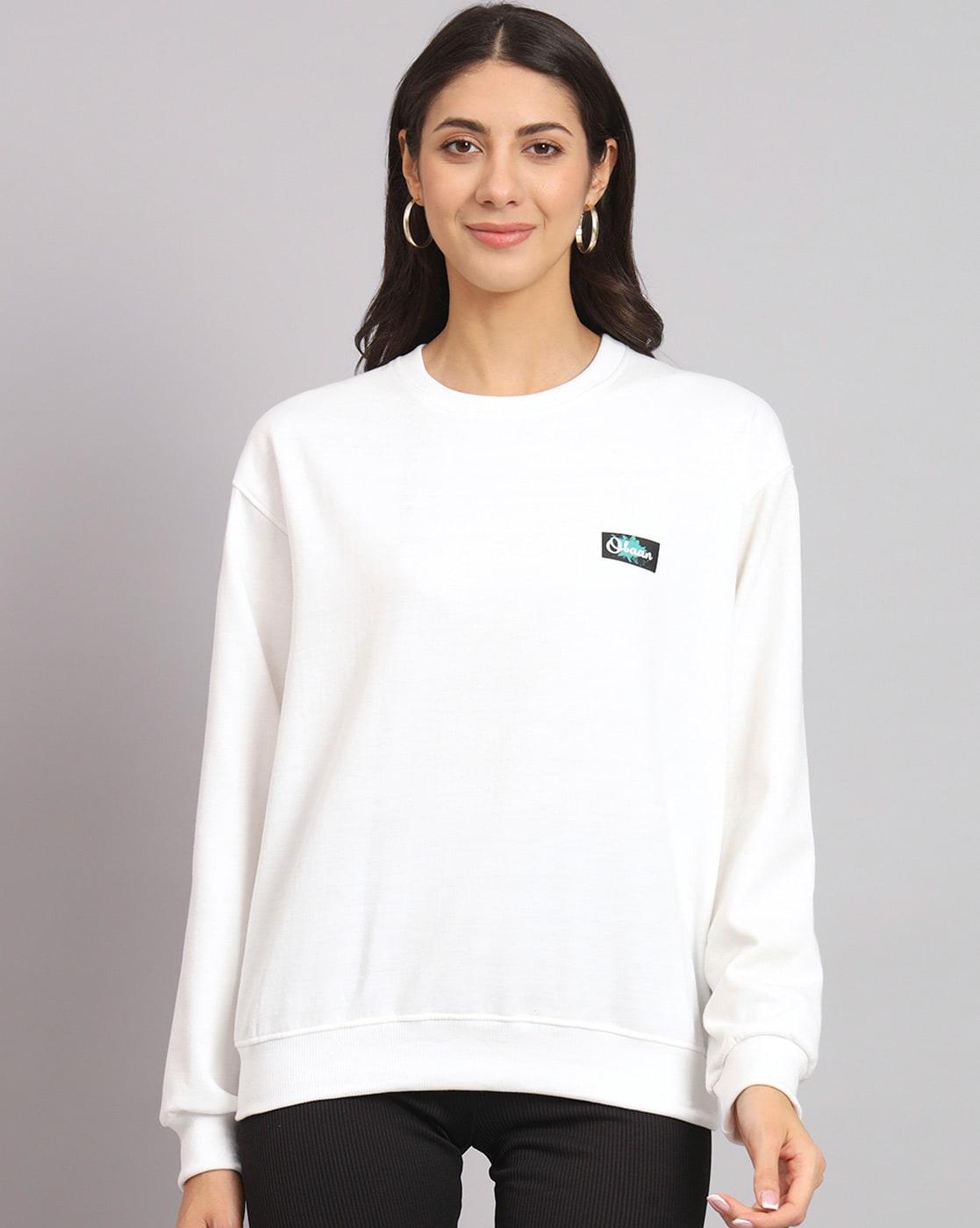 Buy White Sweatshirt & Hoodies for Women by OBAAN Online | Ajio.com