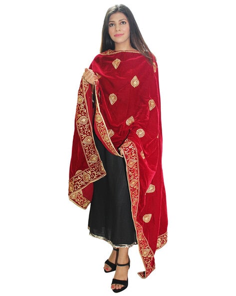 Block Print Embroidered Dupatta Price in India