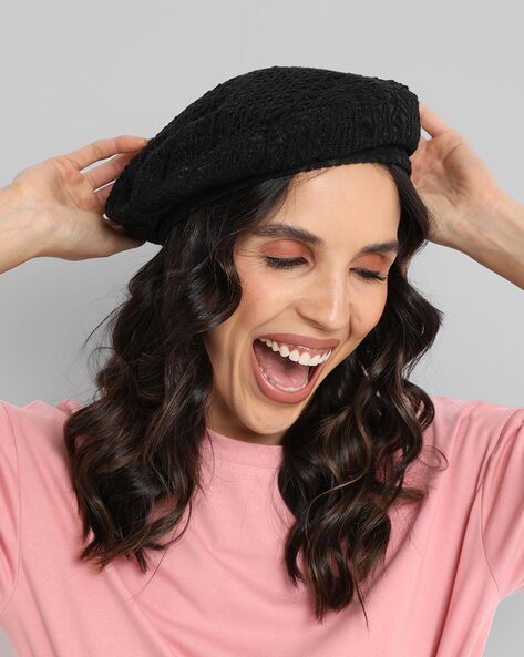 Black best sale beret womens