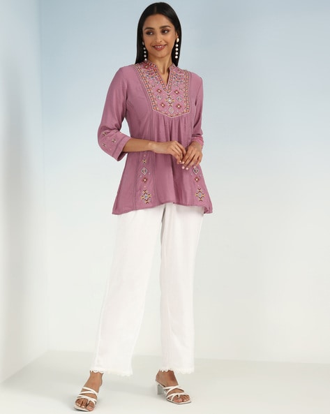 Buy long kurti with jeans in India @ Limeroad