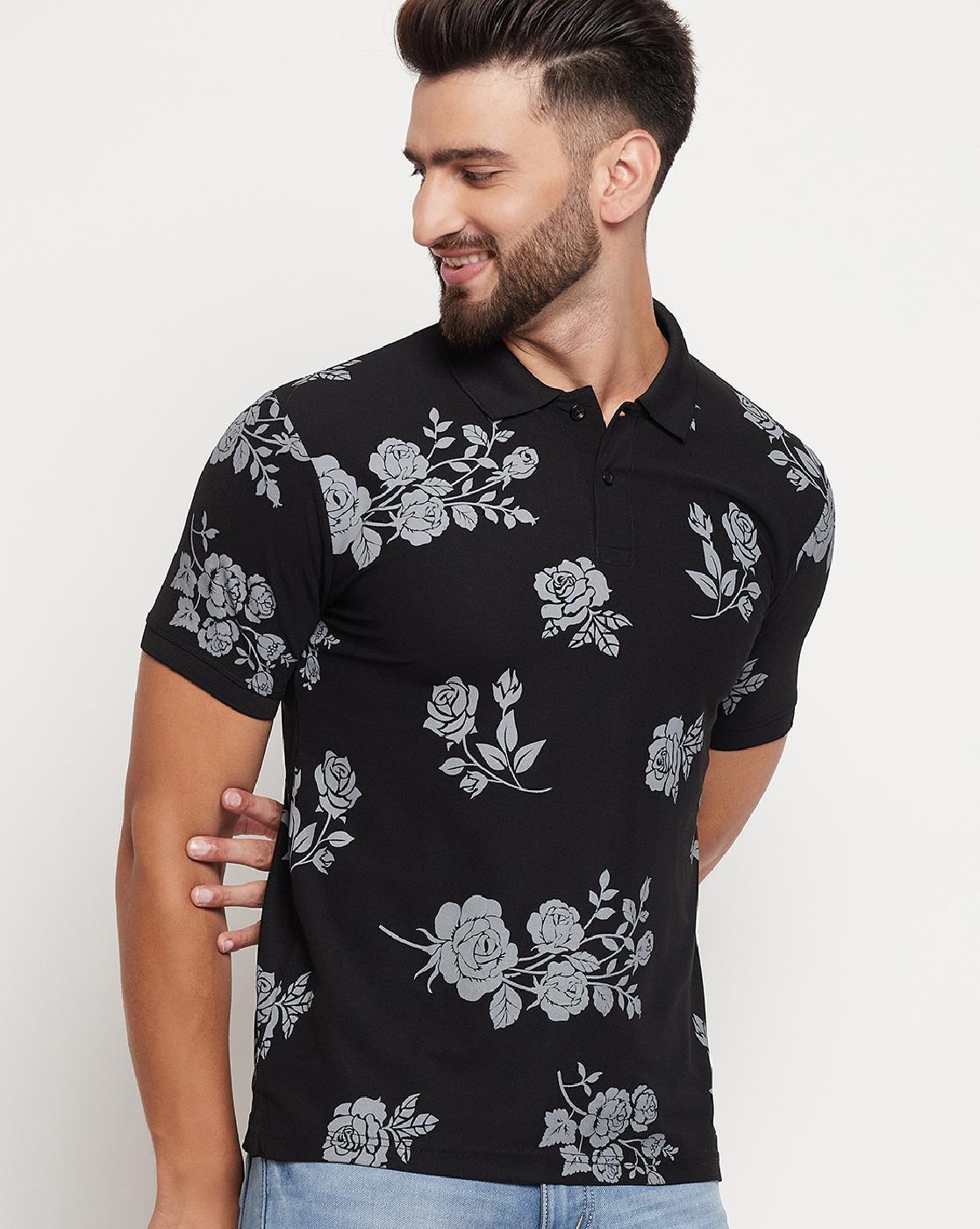 Floral 2024 polo black