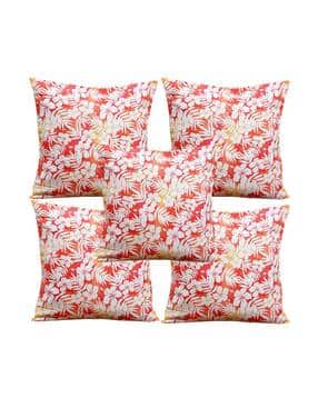 Set of 5 Floral Print Cushion Covers 12'' x 12''