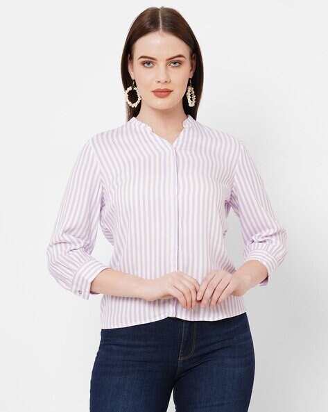 purple striped shirt womens