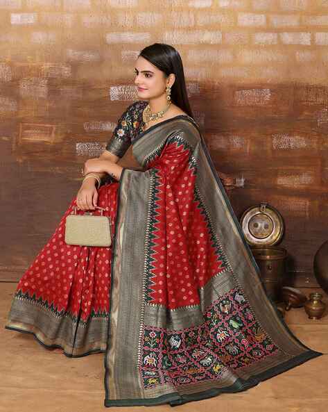 Latest Designer Soft art silk Saree Blouse Design online – Ville Fashions