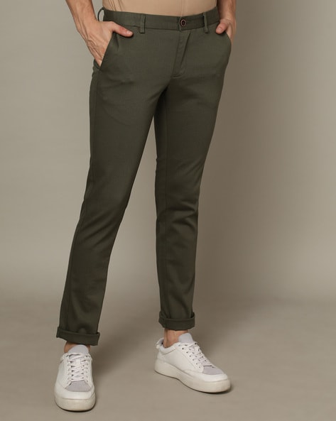 Buy Slim Fit Trousers with Inset Pockets Online at Best Prices in India -  JioMart.
