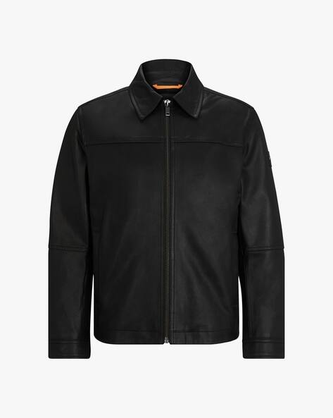 Yoke Goat Suade Nappalan Leather 【26ss】 Buy BOSS Nappalan Goat Suede Regular Fit Jacket | Black Color Men
