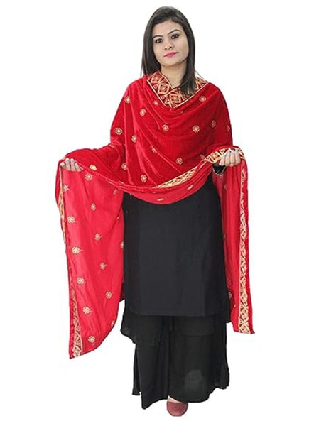 Block print Dupatta with Lace Border Price in India