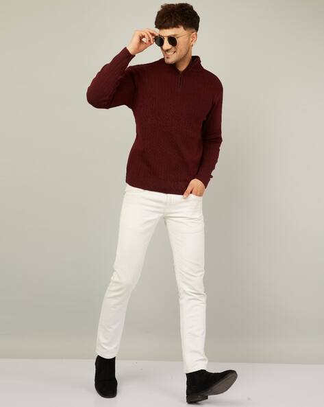 Ribbed Pullover with Full Sleeves