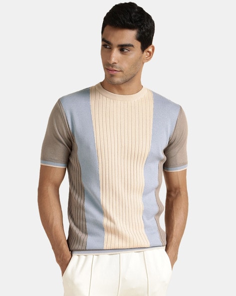 Solid Regular Fit Crew- Neck T-shirt