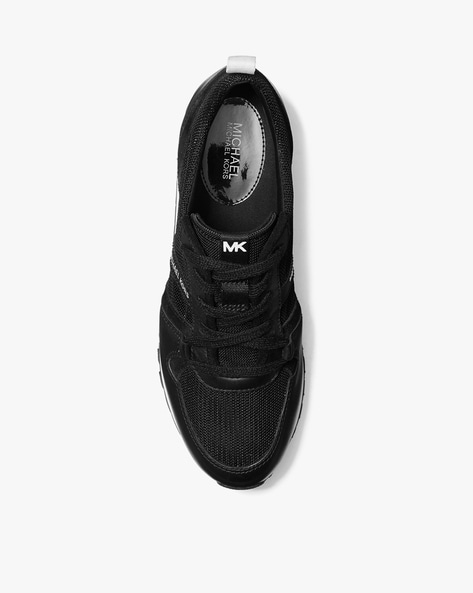 Black leather trainer store shoes