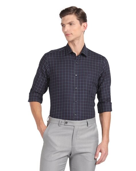 Arrow Grid Checked Slim Fit Shirt