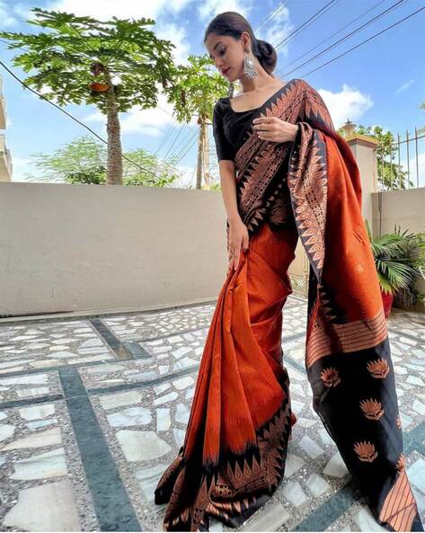 Orange Saree Blouse - Buy Orange Saree Blouse online in India