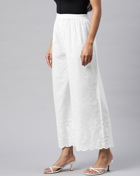 Cotton Linen Straight Wide Leg Pants for Women High Waist Side Slit Palazzo  Pants with Pockets Solid Color Button Casual Ankle Trousers - Walmart.com