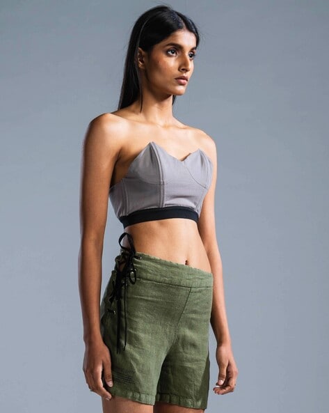 Army green high deals waisted shorts