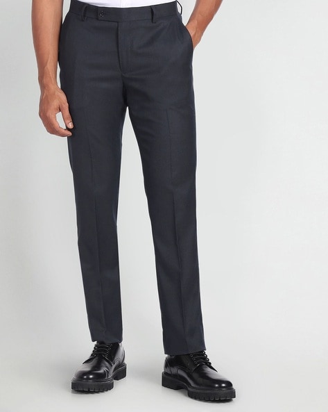 arrow blue flat front flat front twill trousers