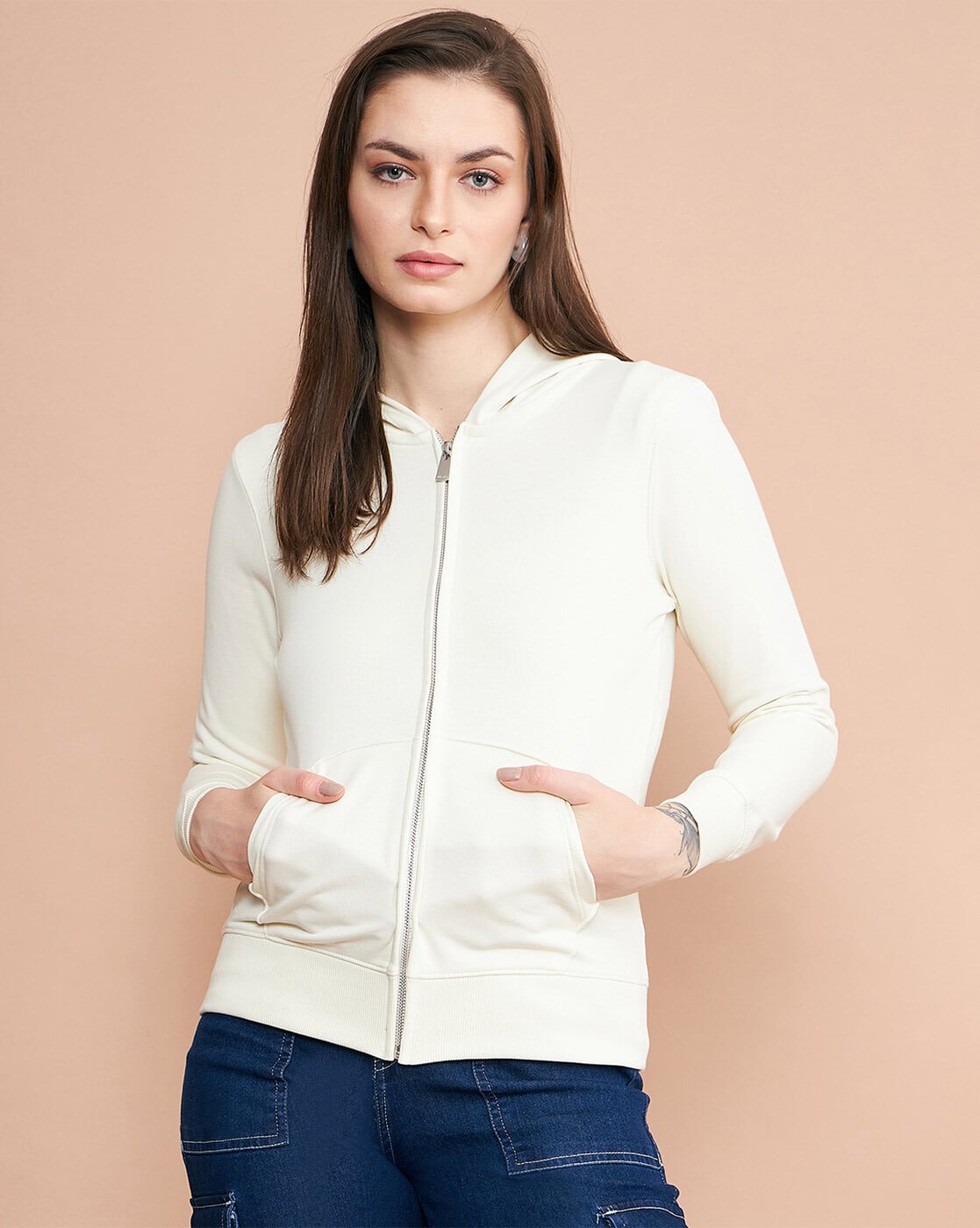 Buy White Sweatshirt & Hoodies for Women by 98°north Online | Ajio.com