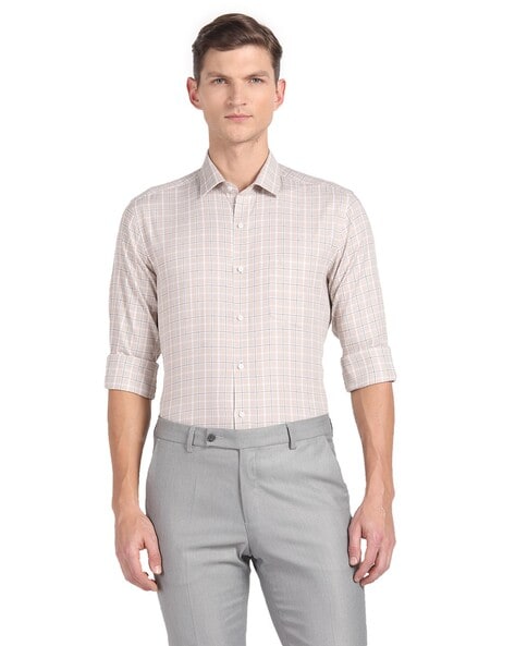 Arrow Grid Checked Slim Fit Shirt